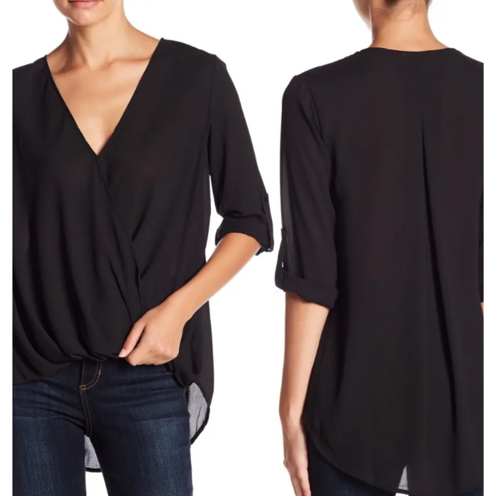 Surplice draped top